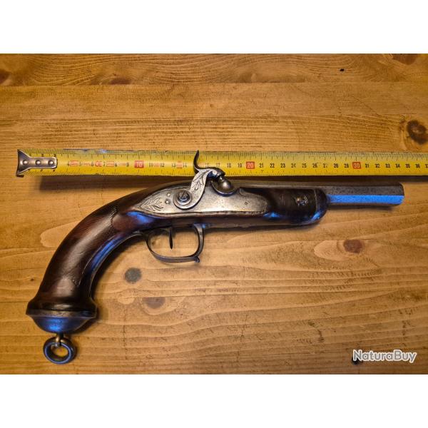 Pistolet de voyage � percussion XIX -�me