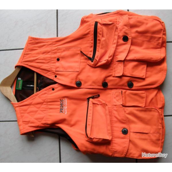 GILET ORANGE MULTIPOCHE PRIMOS GUNHUNTER'S