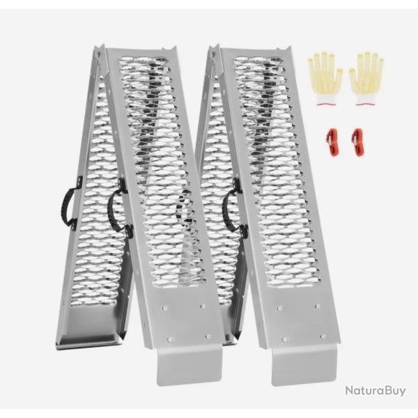 Rampe d'acc�s QUAD TONDEUSE en aluminium, 2 pi�ces, rampe de chargement pliable, 453 kg