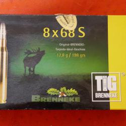 Boite de 20 cartouches 8x68 S BRENNEKE TIG 12.8g/198grs