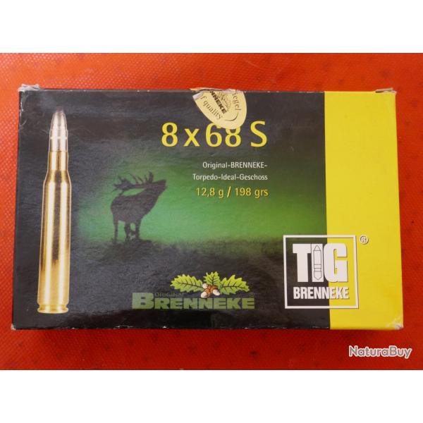 Boite de 20 cartouches 8x68 S BRENNEKE TIG 12.8g/198grs