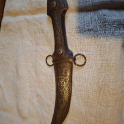 Poignard marocain ancien fer et damasquinage argent