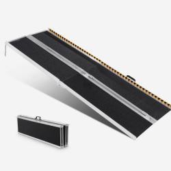 Rampe pour fauteuil roulant, capacit&eacute; 363 kg, rampe de seuil pliante portative en aluminium