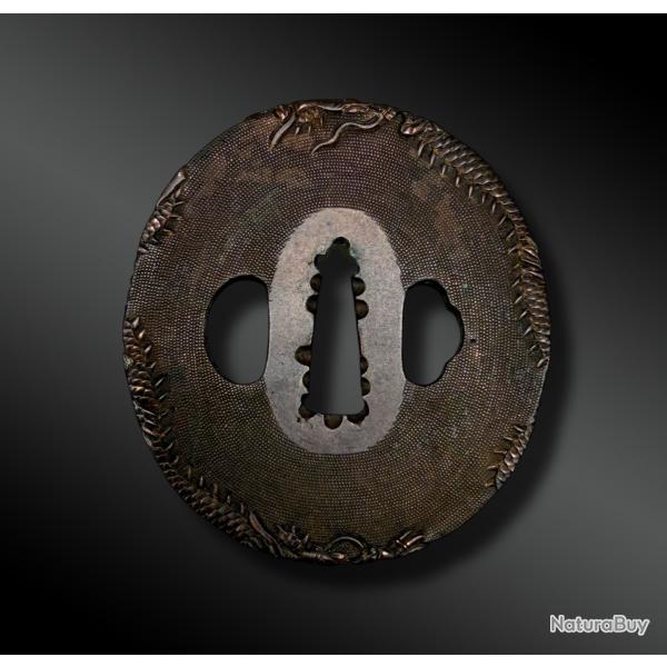 TSUBA naga maru gata au dragon Ryu - Japon - P�riode Edo (1603-1868)