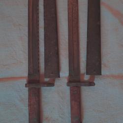 Lot de deux ba&iuml;onnette Autriche 14/18 pionnier dent de scie compagnie mitrailleuses WW1 G98