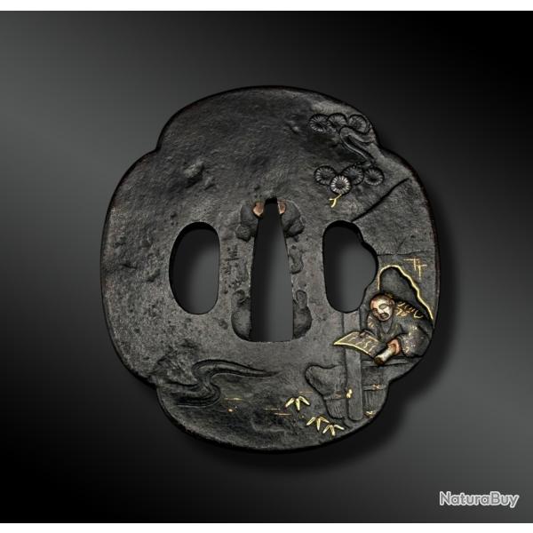 TSUBA mokko gata sign� - Japon - P�riode Edo (1603-1868)