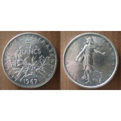 France 5 Francs 1967 Semeuse Piece Argent Frcs Frs Frc
