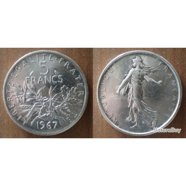 France 5 Francs 1967 Semeuse Piece Argent Frcs Frs Frc