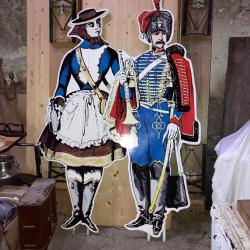 Hussard et cantini&egrave;re 1er Empire (Personnage ne t&ocirc;le grandeur nature)