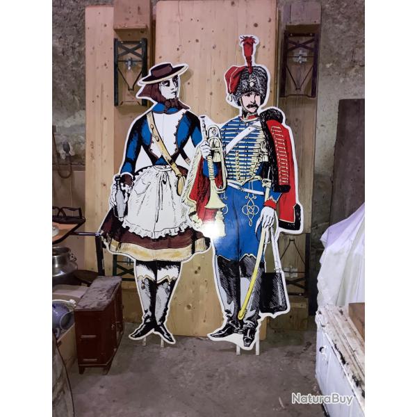 Hussard et cantini�re 1er Empire (Personnage ne t�le grandeur nature)