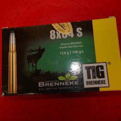 Cartouches BRENNEKE TIG 8X64S 12.8G/198GRS en boite de 20