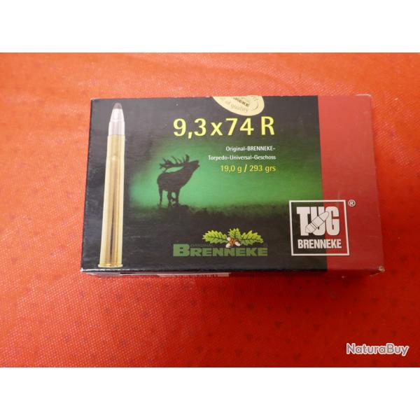 Cartouches BRENNEKE TUG 9.3X74R 19G/293GRS en boite de 20