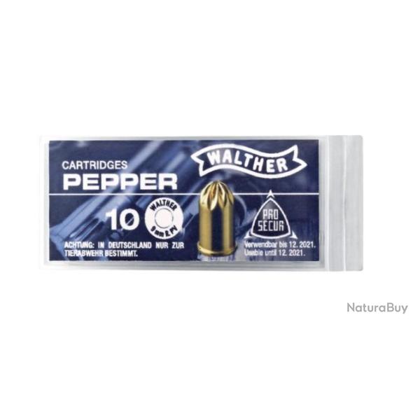 CART 9 MM R GAZ PEPPER WALTHER X10 "UMAREX"