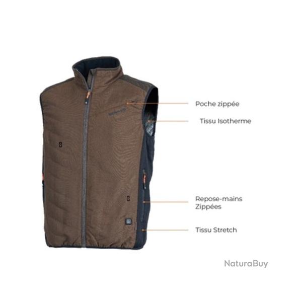 GILET CHAUFFANT PRESTIGE SOMLYS + BATTERIE EXTERNE