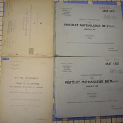 manuel de r&eacute;paration  pistolet mitrailleur  de 9 mm ( mat 49) Fran&ccedil;ais