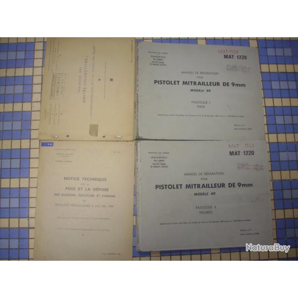 manuel de r�paration  pistolet mitrailleur  de 9 mm ( mat 49) Fran�ais