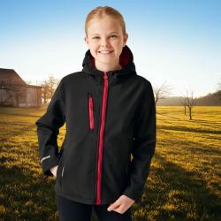 Veste Softshell Regatta enfants TRA735 Noir/rouge