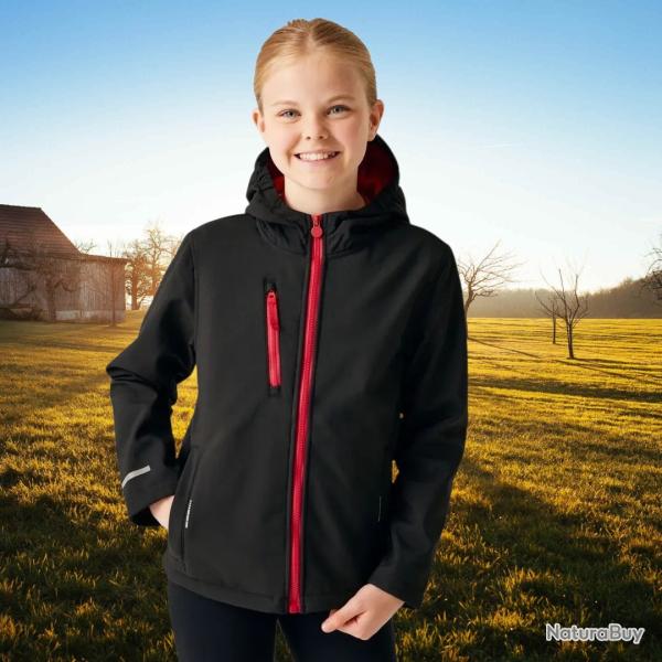 Veste Softshell Regatta enfants TRA735 Noir/rouge