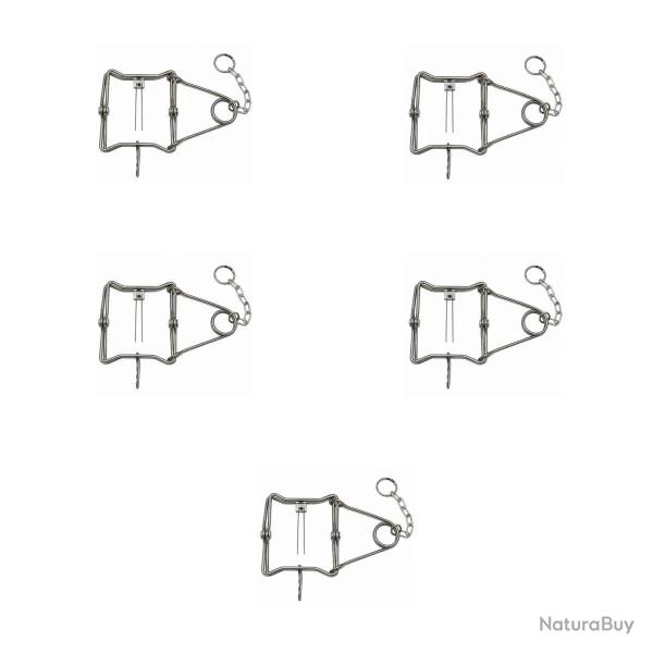 Lot de 5 pi�ges en X acier brut simple ressort 13 X 13 cm PHE