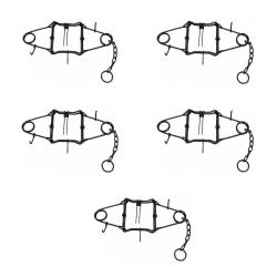 Lot de 5 pi&egrave;ges en X Conibear acier zingu&eacute; noir 18 X 18 cm PHE