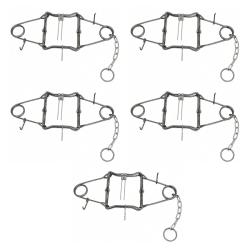 Lot de 5 pi&egrave;ges en X Conibear double ressort acier brut 25 x 25 cm Homologu&eacute;