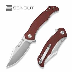 Couteau Sencut Tauron Lame Acier D2 Satin Manche G10 Burgundy Liner Lock IKBS S250602