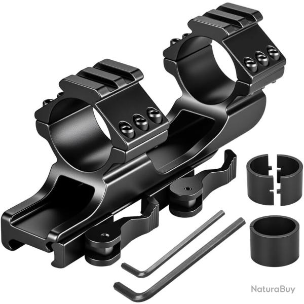 Anneaux de Montage Rapides 25,4 / 30 mm pour Lunette de Vs�e Rail Picatinny Weaver 20 mm Aluminium
