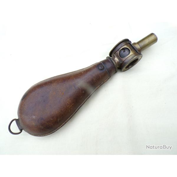 Poire � plombs en cuir fauve r�glable avec vitres pour voir les plombs.