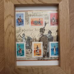 Cadre avec timbres Napol&eacute;on