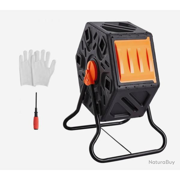 Composteur de Jardin Rotatif 70 L Bac � Compost Rotatif 360�