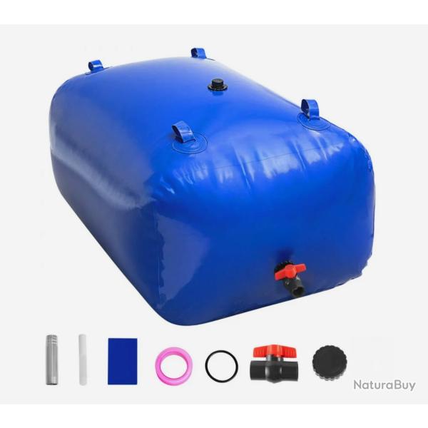 R�servoir d'Eau Souple 400 L, Vessie de Stockage Eau Pliable, Sac Conteneur d'Eau PVC 1000D