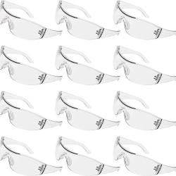 Lot 12 Lunettes de S&eacute;curit&eacute; Verres Transparents & Pont-de-Nez Caoutchouc Tenue S&eacute;curis&eacute;e  PPE