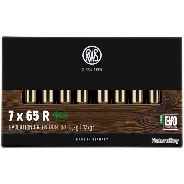 Munitions RWS Cal.7x65R EVO GREEN 8,2g 127grains par 20