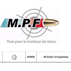 250 Ogives MPF Cal 36 Balles Rondes 75 Gr &Oslash; 375" Ballesmpfpro projectiles plomb pur