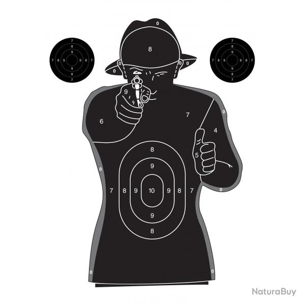 CIBLES SILHOUETTE NOIR 50X70 PACK DE 100