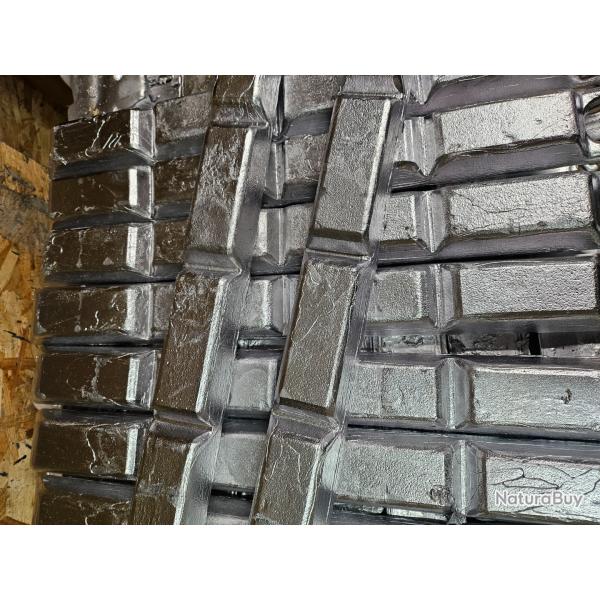 Alliage de plomb pour fonte de Balle MPF en lingot ( Plomb ,Etain, Antimoine )