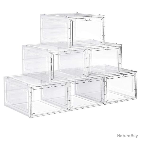 Bo�tes � chaussures lot de 6 organisateurs avec porte rangement de chaussure en plastique empilable