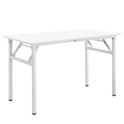 Table pliante de cuisine &agrave; manger hauteur r&eacute;glable pour 4 personnes 120 cm blanc 03_0004361