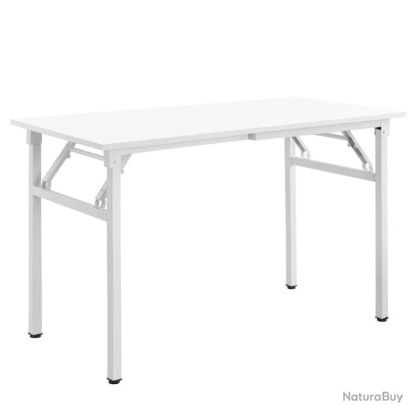 Table pliante de cuisine � manger hauteur r�glable pour 4 personnes 120 cm blanc 03_0004361