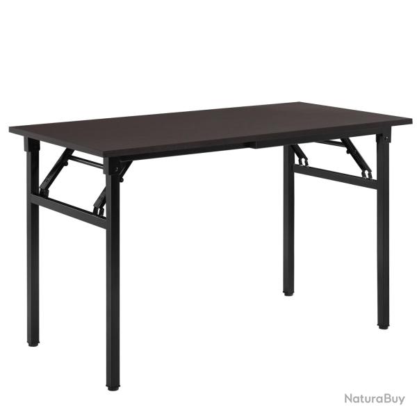 Table pliant de cuisine salle � manger hauteur r�glable pour 4 personnes 120 cm marron et noir 03_0