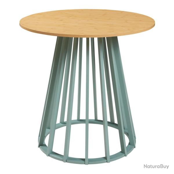 Table � manger 76 x diam�tre 80 cm effet ch�ne vert pastel 03_0011101