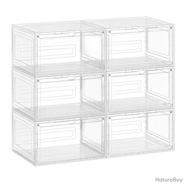 Bo�tes � chaussures lot de 6 rangement pour chaussures en plastique avec porte empilable 33 x 285 x
