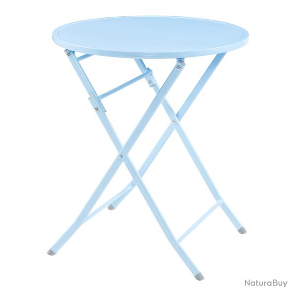 Table de jardin pliante 71 x 62 cm bleu ciel 03_0011035
