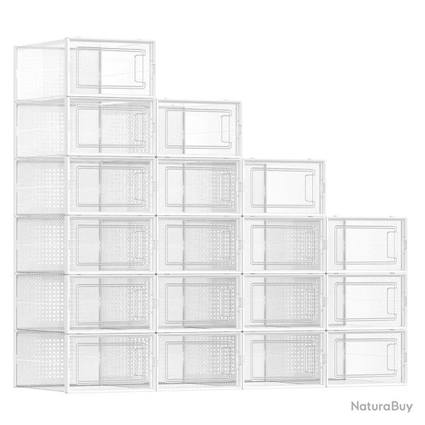 Bo�tes � chaussures lot de 18 rangement chaussures pliable pour pointure jusqu'� 44 transparent et