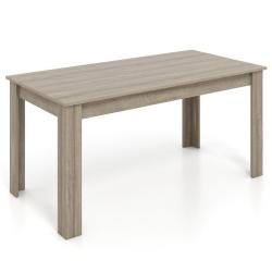 Table &agrave; manger rectangulaire 160 x 80 x 76 cm pour 6-8 personnes design moderne en bois d'ing&eacute;nieri