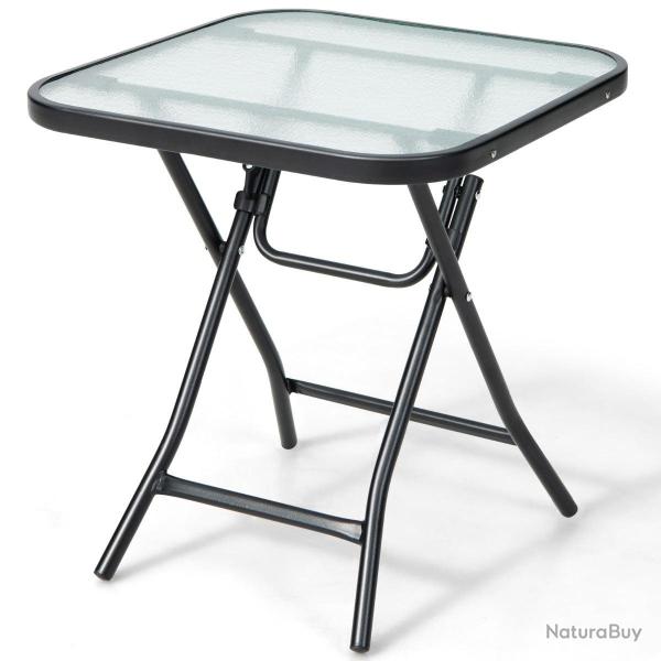 Table de jardin pliante 46,5 x 46,5 x 42 cm pour int�rieur ext�rieur stable et pratique style �pur�