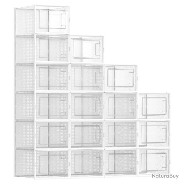 Bo�tes � chaussures lot de 18 rangement chaussures pliable pour pointure jusqu'� 44 transparent et