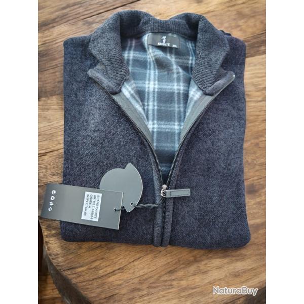 Gilet homme camionneur doubl� polaire noiri confort et chaleur garantie