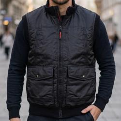 WINCHESTER DRIFTN -- Gilet sans manches noir : chaleur bomber et tissu d&eacute;perlant L