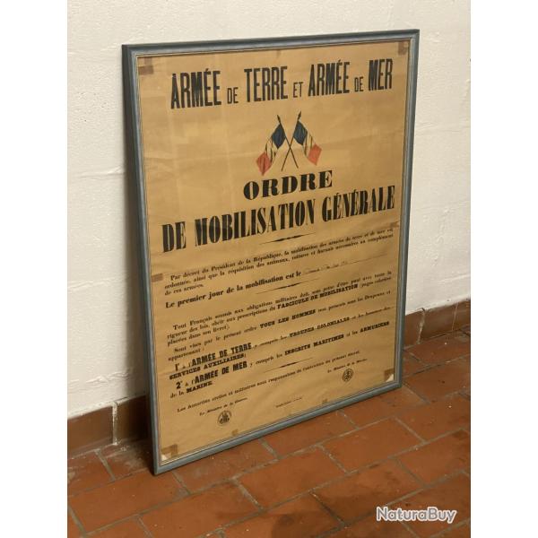 Affiche ORDRE de MOBILISATION GENERALE 1914